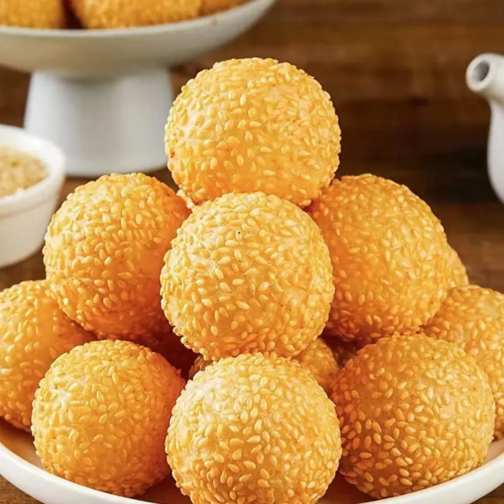 Golden sesame balls, a classic Chinese snack at Kung Fu Noodles, a Chinese Noodle Restaurant in Chilton
